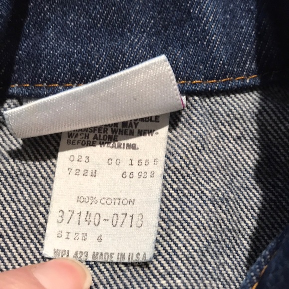 Levi’s VTG orange tab dark blue girl 4T Vest - Picture 5 of 8